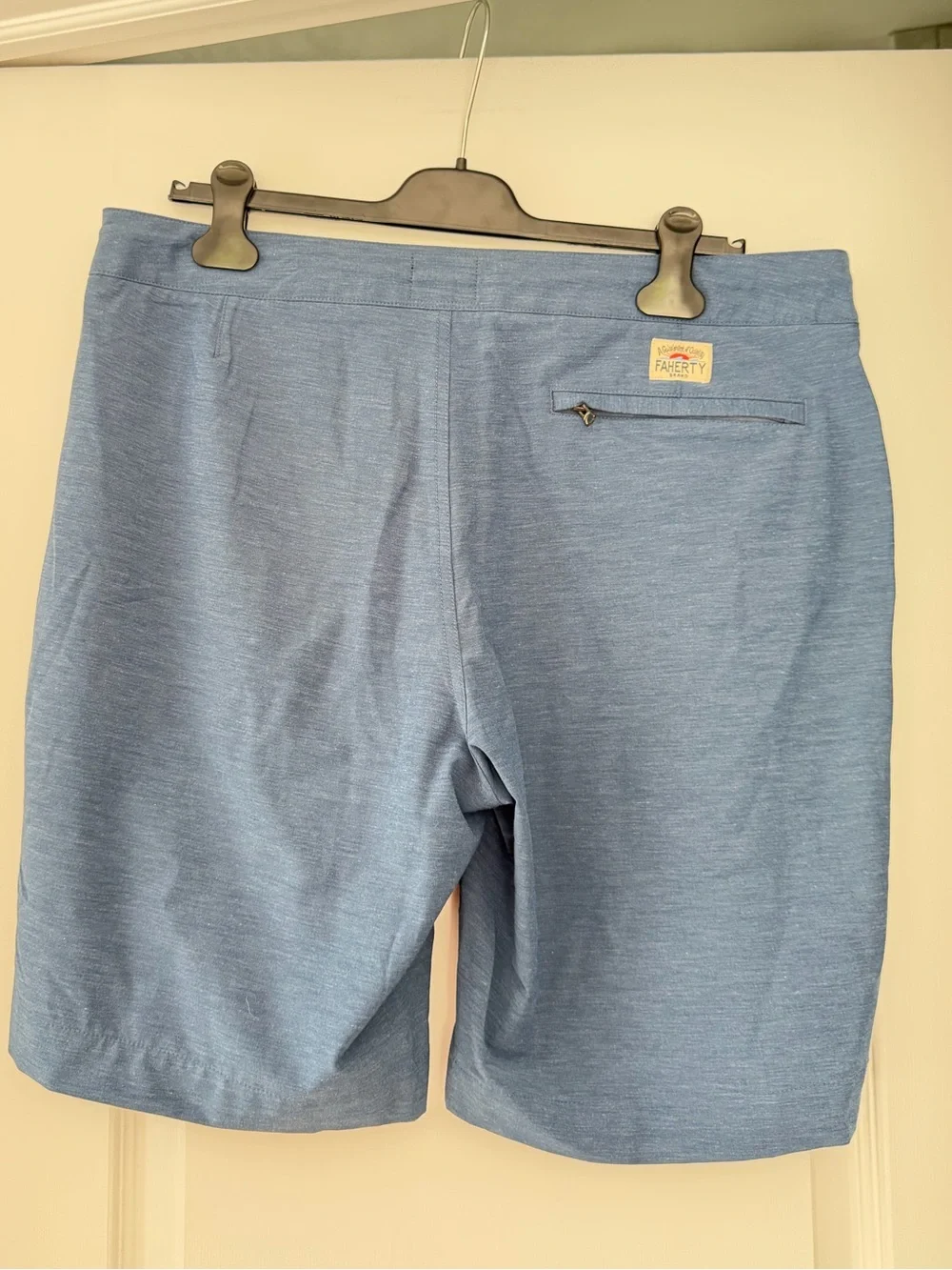 Faherty All Day Shorts Blue Performance Stretch Drawstring Size 35 Men’s